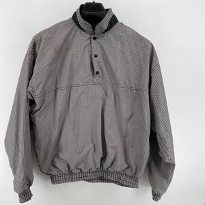 Sun Mountain Golf Pullover Men's Large Black White 1/4 Snap Windbreaker Jacket